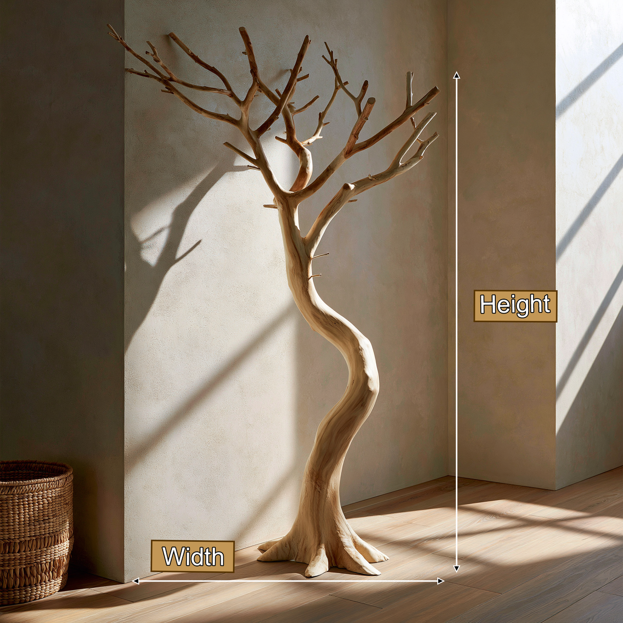 Valewyn Sculpted Solid Wood Tree Coat Rack - Timberustic Tree Coat Rack