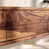 Valmere Handcrafted Solid Wood Floating Bathroom Vanity with Integrated Sinks and Drawers