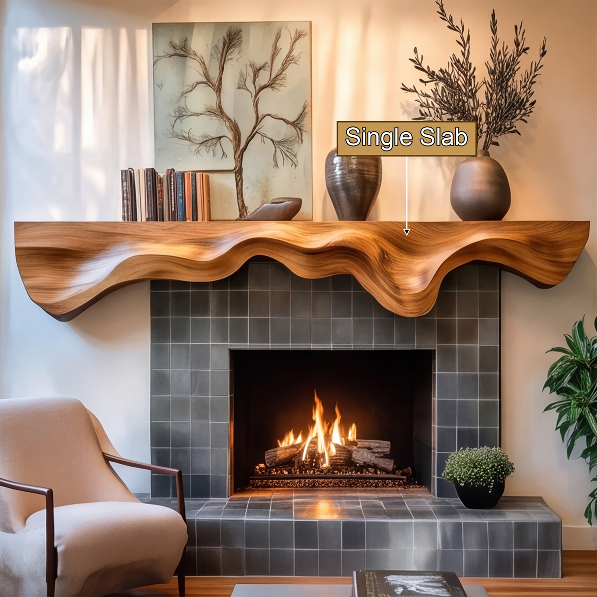 Valmere Sculpted Fireplace Mantel Shelf