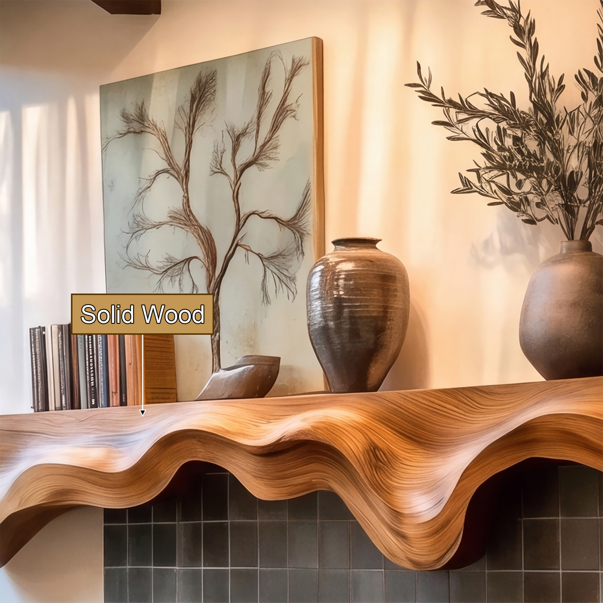 Valmere Sculpted Fireplace Mantel Shelf