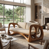 Valmere Sculpted Solid Wood Sofa Brown - Timberustic Sofa