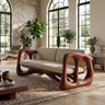 Valmere Sculpted Solid Wood Sofa Mahogany - Timberustic Sofa