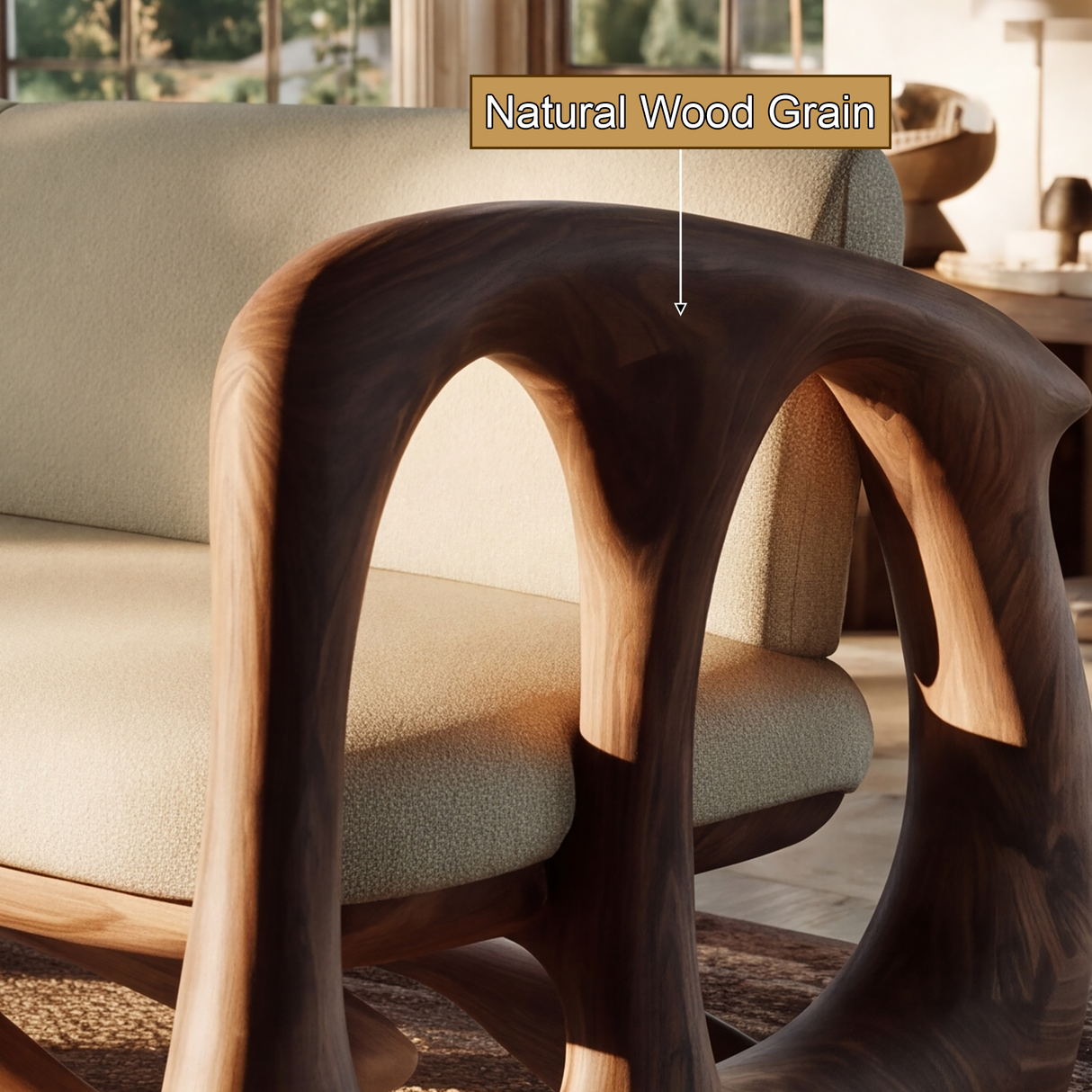 Valmere Sculpted Solid Wood Sofa - Timberustic Sofa