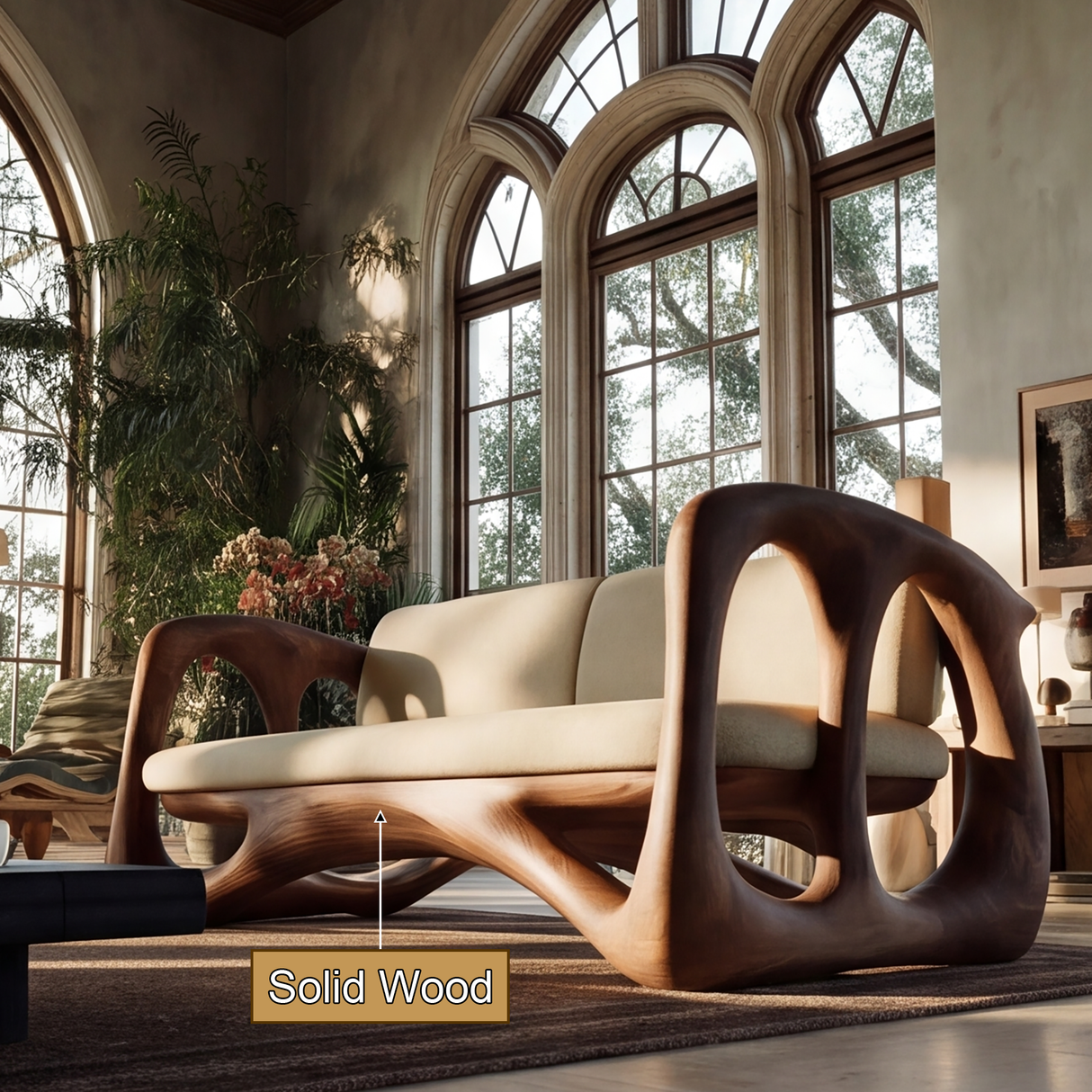 Valmere Sculpted Solid Wood Sofa - Timberustic Sofa