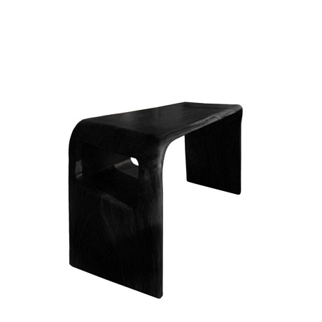 Valora Live Edge Solid Wood Bar Table with Storage Black - Timberustic Bar Table with Storage