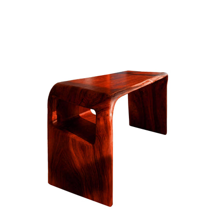 Valora Live Edge Solid Wood Bar Table with Storage Mahogany - Timberustic Bar Table with Storage