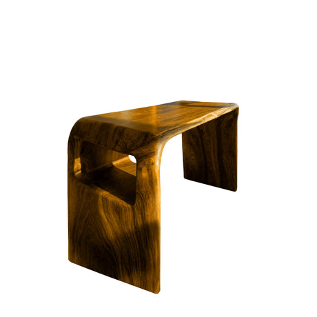 Valora Live Edge Solid Wood Bar Table with Storage Teak - Timberustic Bar Table with Storage