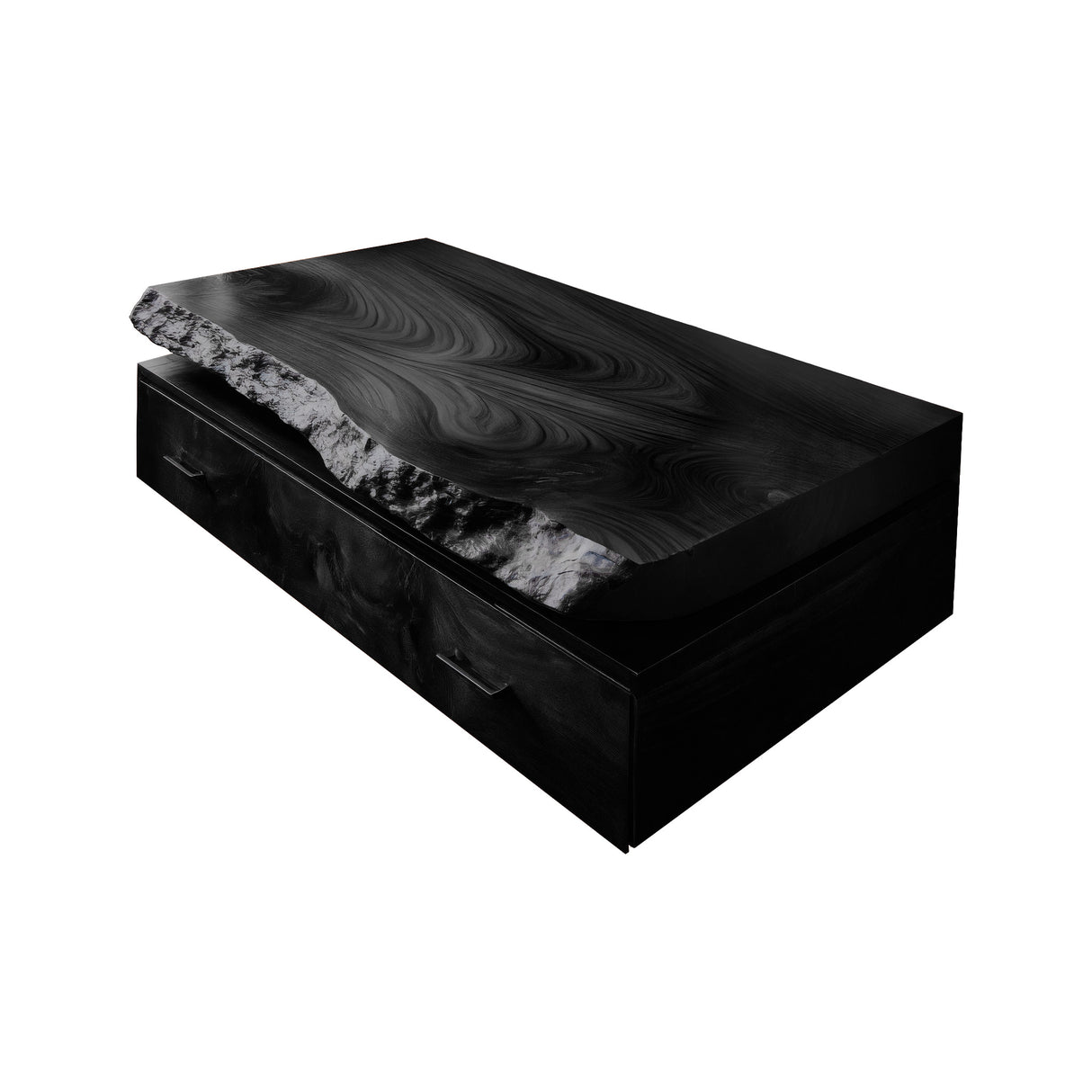 Valren Live Edge Solid Wood Floating Bathroom Vanity with Drawers Black - Timberustic Floating Bathroom Vanity With Drawers
