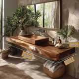 Valrion Live Edge Solid Wood Floating Bathroom Vanity SPA254879 - Timberustic Floating Bathroom Vanity