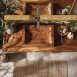 Valrion Live Edge Solid Wood Floating Bathroom Vanity SPA254879 - Timberustic Floating Bathroom Vanity