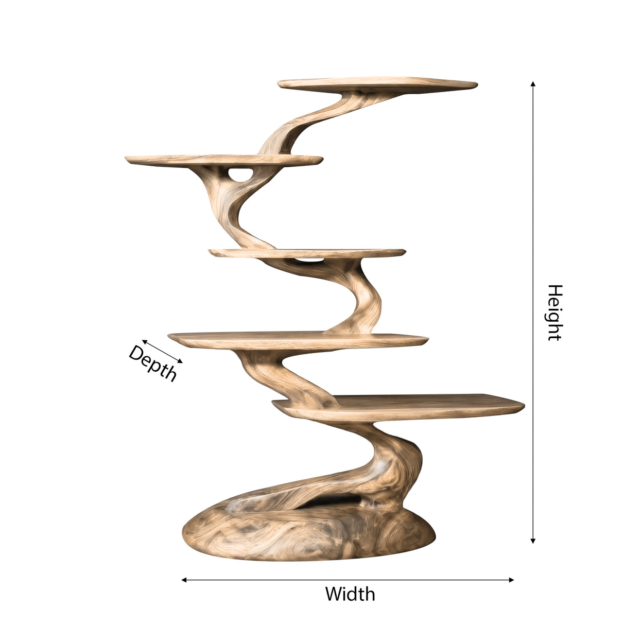 Valtara Handcrafted Solid Wood Tree Bookshelf