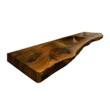 Valtero Sculpted Live Edge Solid Wood Floating Bathroom Vanity with Integrated Sink Brown - Timberustic Floating Bathroom Vanity with Integrated Sink