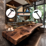Valtero Sculpted Live Edge Solid Wood Floating Bathroom Vanity with Integrated Sink - Timberustic Floating Bathroom Vanity with Integrated Sink