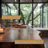 Valtero Sculpted Live Edge Solid Wood Floating Bathroom Vanity with Integrated Sink - Timberustic Floating Bathroom Vanity with Integrated Sink