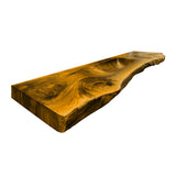 Valtero Sculpted Live Edge Solid Wood Floating Bathroom Vanity with Integrated Sink Teak - Timberustic Floating Bathroom Vanity with Integrated Sink