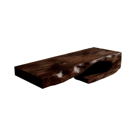 Valterra Handcrafted Solid Wood Floating Bathroom Vanity with Open Storage Dark Walnut - Timberustic Floating Bathroom Vanity with Open Storage
