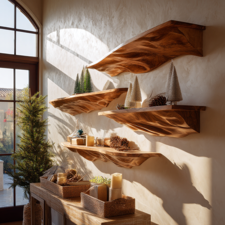 Valterra Live Edge Solid Wood Floating Shelf SPA425336 - Timberustic Floating Shelf