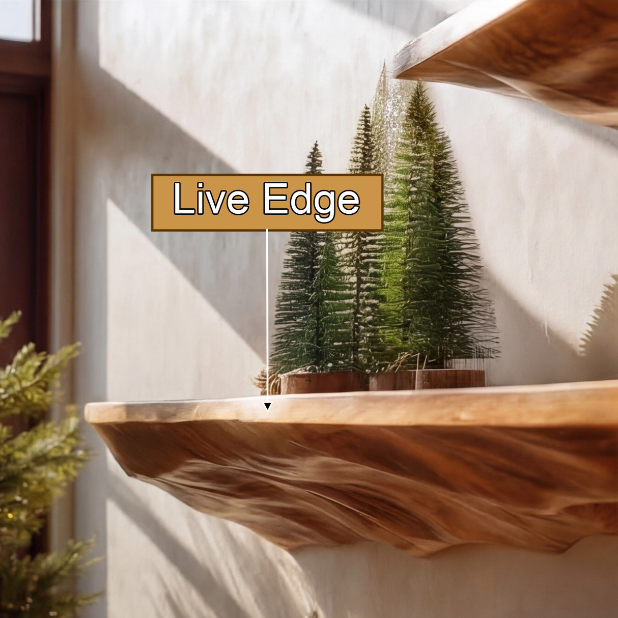 Valterra Live Edge Solid Wood Floating Shelf SPA425336 - Timberustic Floating Shelf