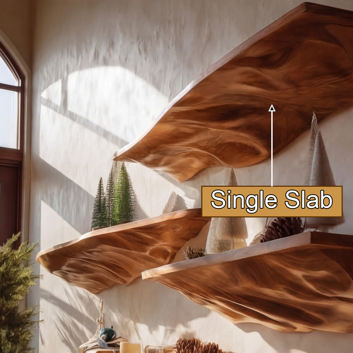 Valterra Live Edge Solid Wood Floating Shelf SPA425336 - Timberustic Floating Shelf