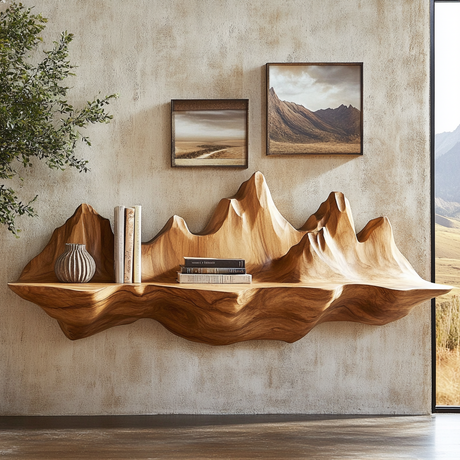 Valthera Handcrafted Mountain Floating Shelf - Timberustic Floating Shelf