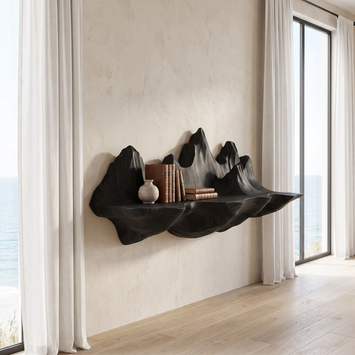 Valthera Handcrafted Mountain Floating Shelf - Timberustic Floating Shelf