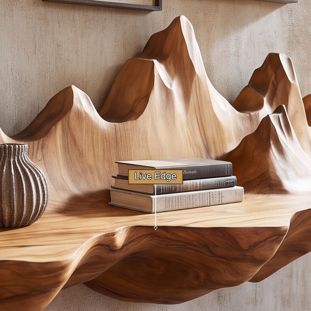 Valthera Handcrafted Mountain Floating Shelf - Timberustic Floating Shelf