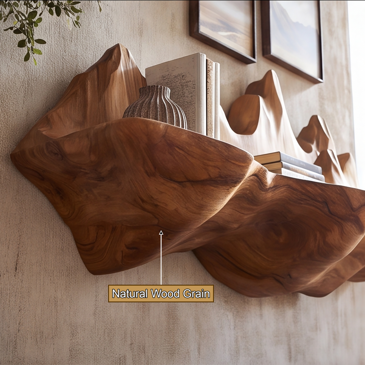 Valthera Handcrafted Mountain Floating Shelf - Timberustic Floating Shelf