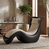 Valthera Handcrafted Sculpted Solid Wood Chaise Lounge