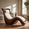 Valthera Handcrafted Sculpted Solid Wood Chaise Lounge