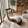 Valthera Handcrafted Sculpted Solid Wood Chaise Lounge