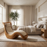 Valthera Handcrafted Sculpted Solid Wood Chaise Lounge