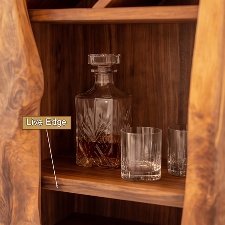 Valthera Handcrafted Solid Wood Bar Cabinet - Timberustic Bar Cabinet
