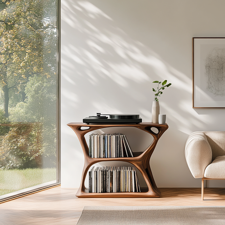 Valthera Handcrafted Solid Wood Record Player Stand SPA928424 - Timberustic Record Player Stand With Storage