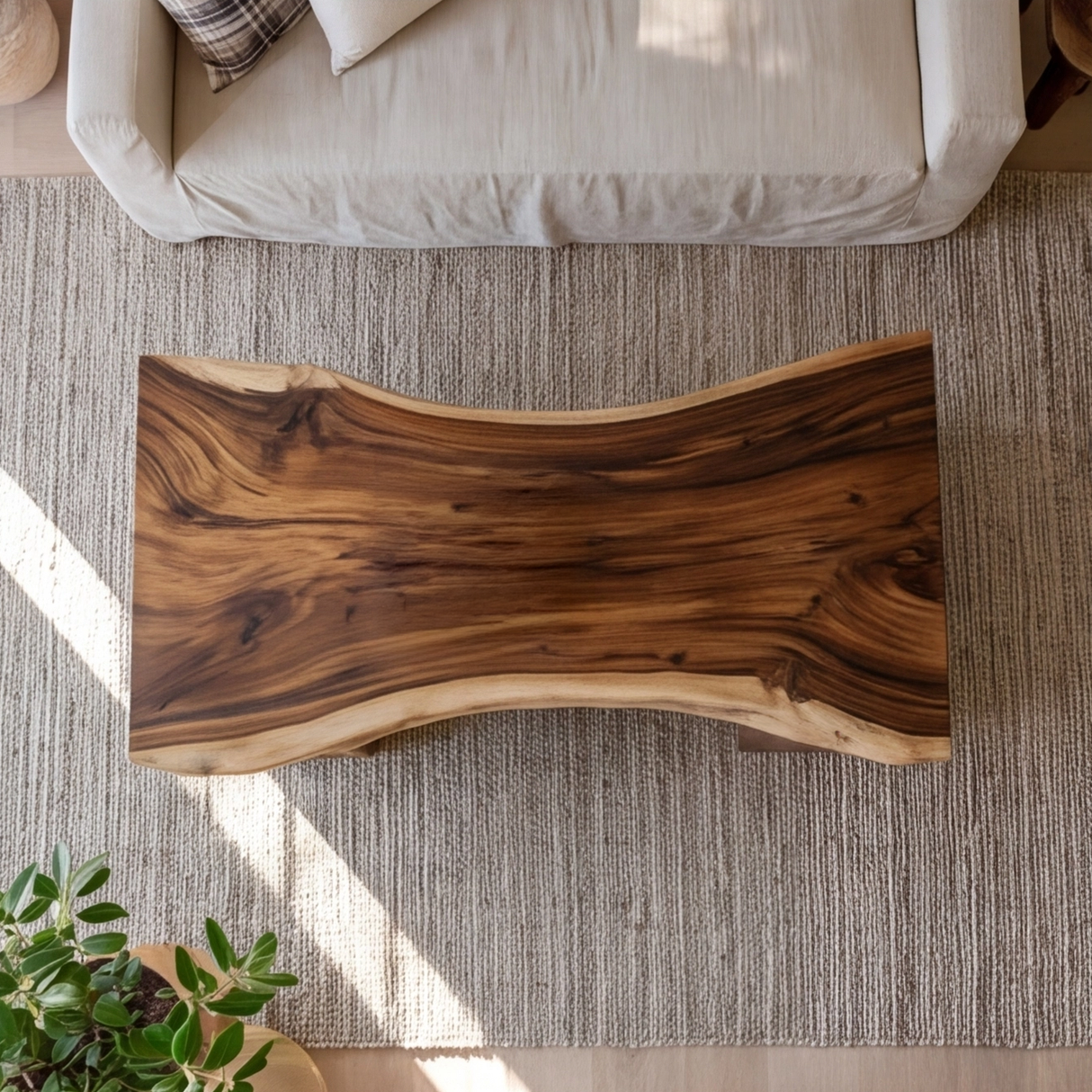 Valthera Live Edge Solid Wood Coffee Table - Timberustic Coffee Table