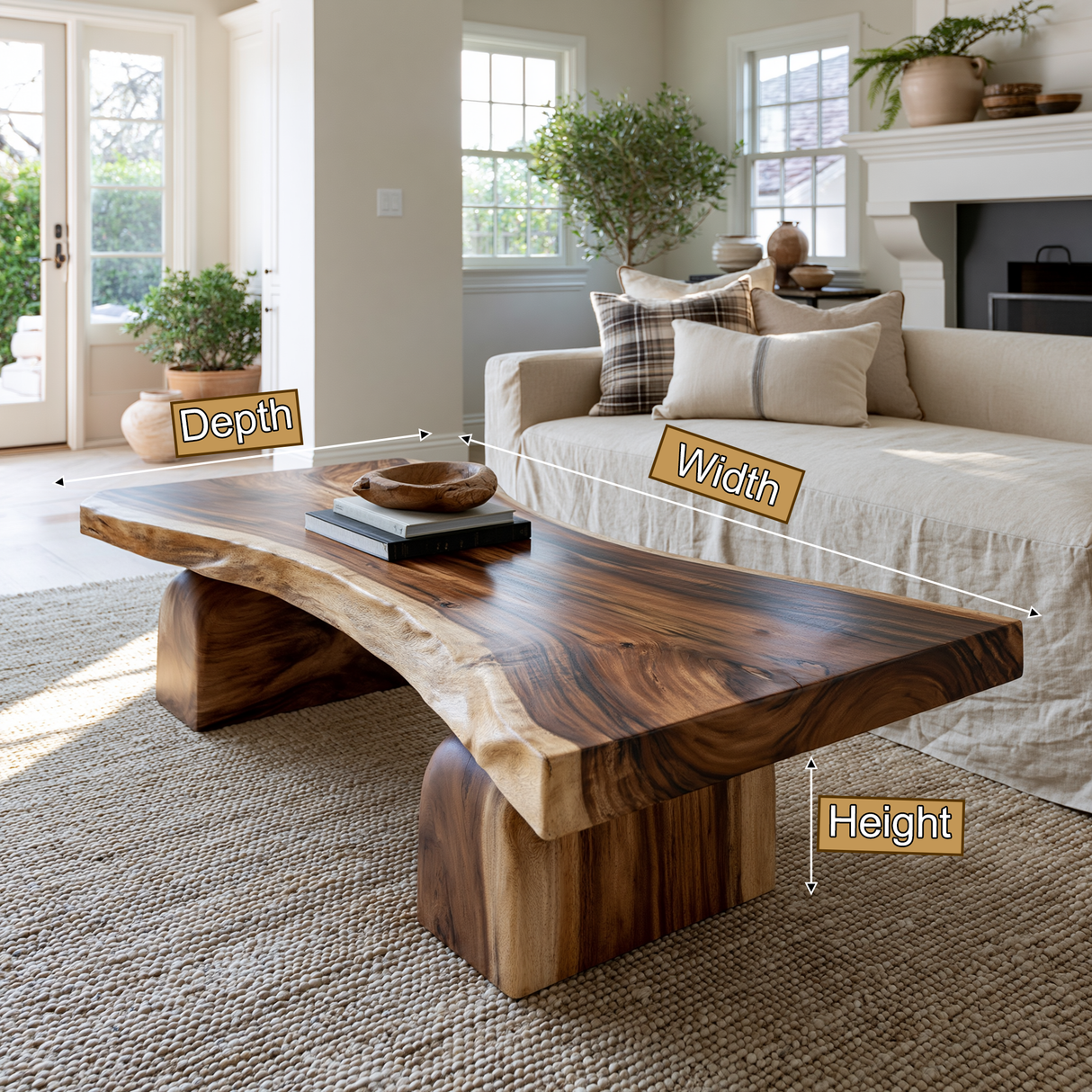 Valthera Live Edge Solid Wood Coffee Table - Timberustic Coffee Table