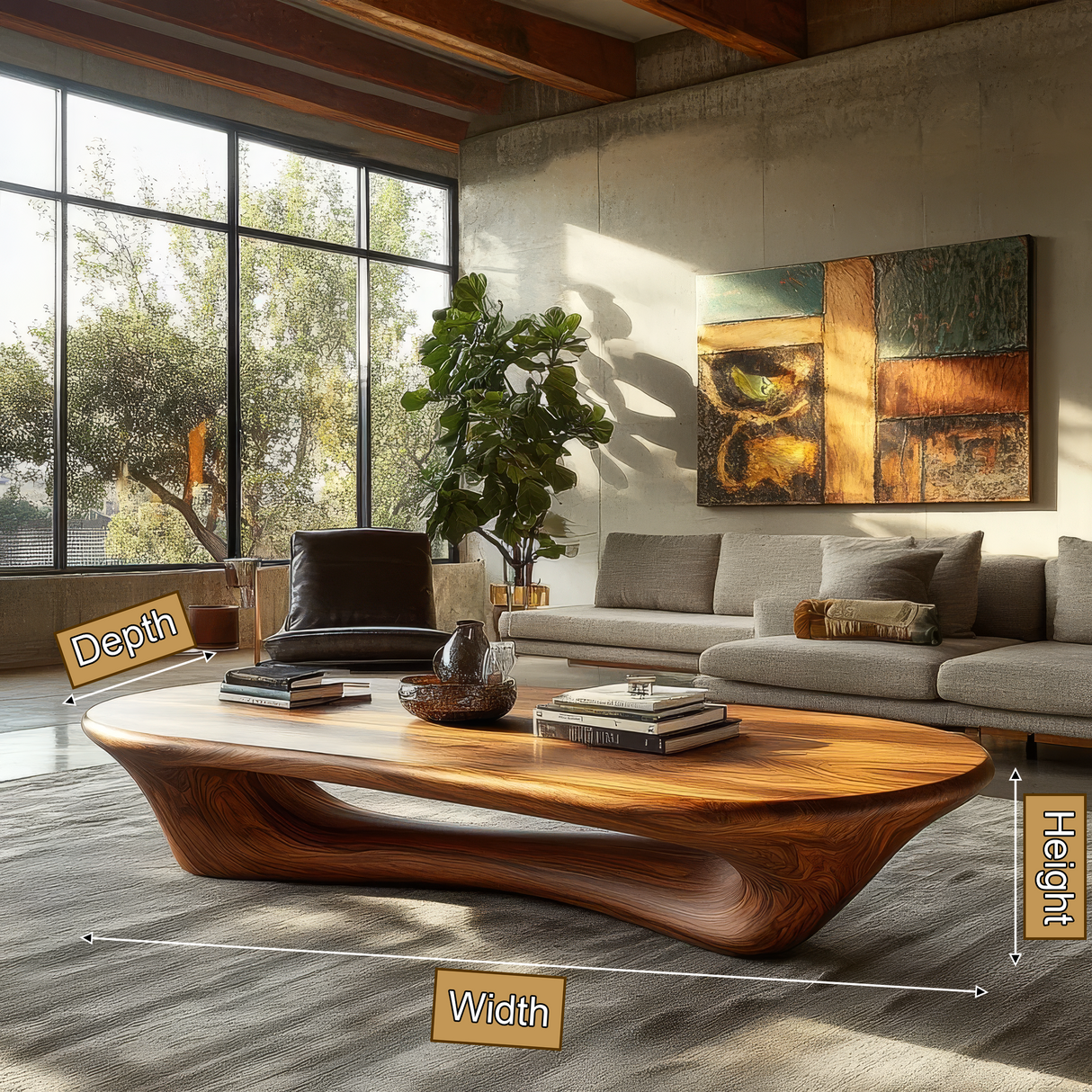 Valthera Sculpted Solid Wood Coffee Table SPA235732 - Timberustic Coffee Table