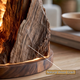 Valthera Sculpted Solid Wood Mountain Table Lamp