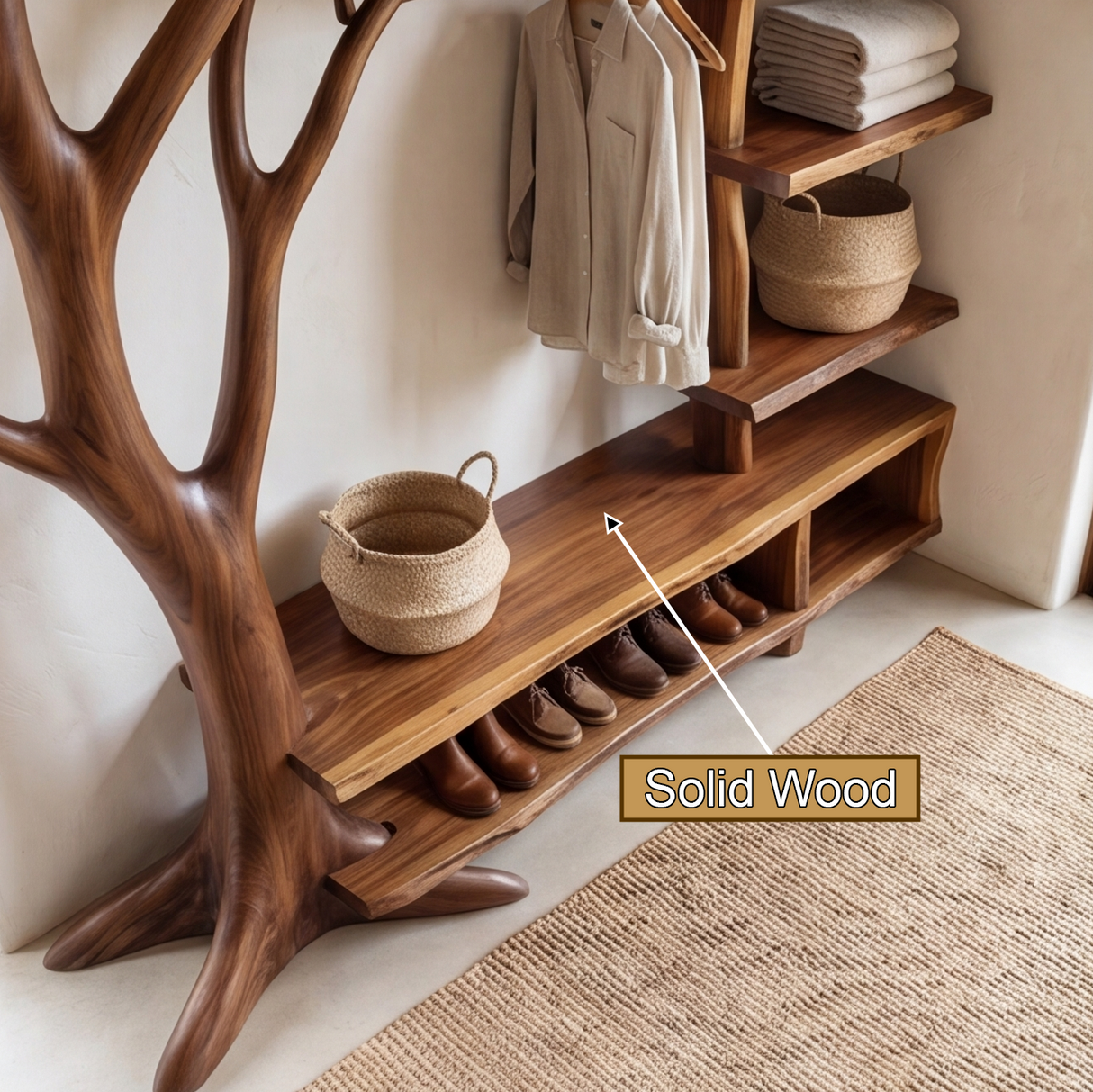 Valthera Solid Wood Entryway Organizer - Timberustic Entryway Organizer