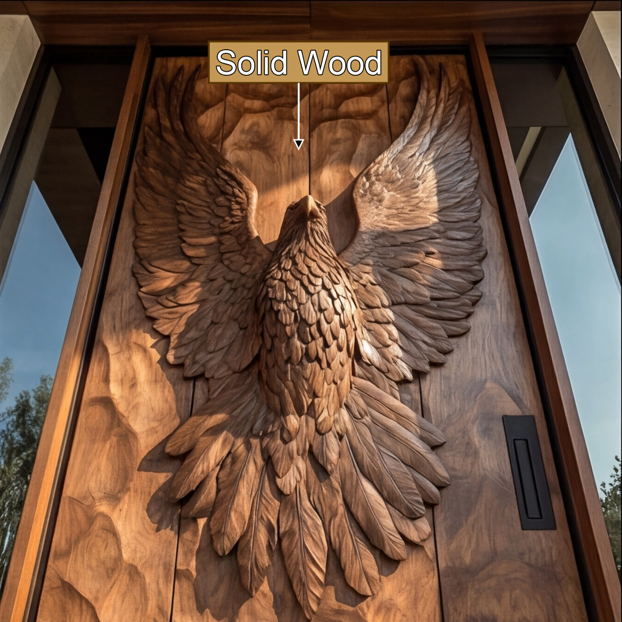Valtherion Sculpted Solid Wood Rectangular Double Doors - Timberustic Door