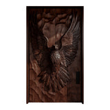 Valtherion Sculpted Solid Wood Rectangular Double Doors Dark Walnut - Timberustic Door