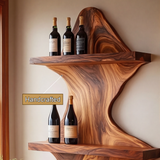Valtheris Live Edge Handcrafted Floating Wine Shelf SPA512278 - Timberustic Floating Wine Shelf