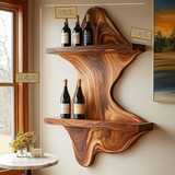 Valtheris Live Edge Handcrafted Floating Wine Shelf SPA512278 - Timberustic Floating Wine Shelf