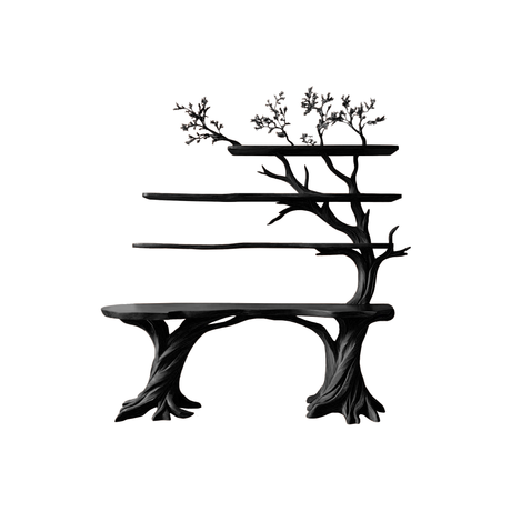 Valtheris Live Edge Solid Wood Console Table with Shelves Black - Timberustic Console Table with Shelves