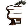Valtheris Sculpted Solid Wood Tree Bookshelf with Drawers Dark Walnut - Timberustic Tree Bookshelf