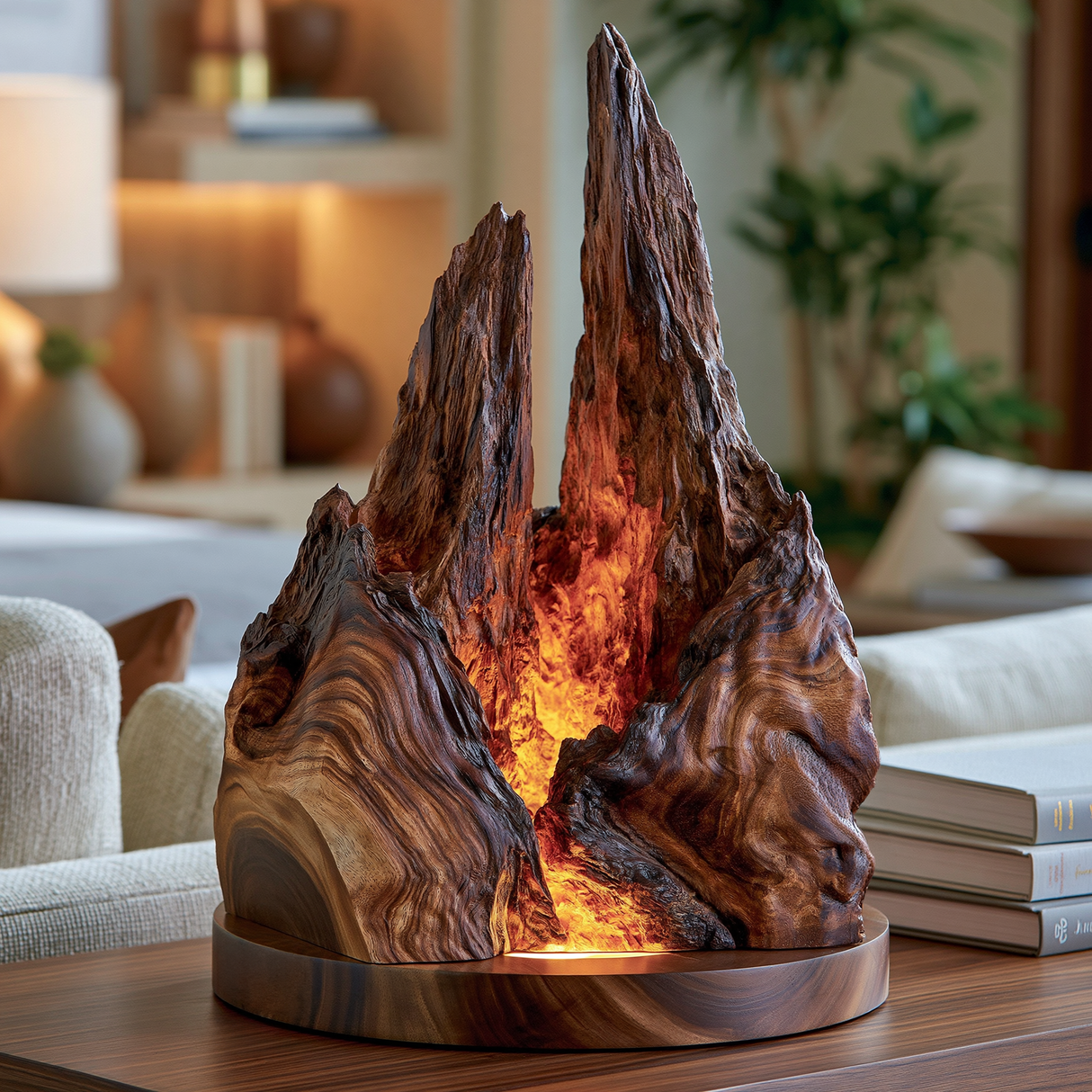 Valtherra Handcrafted Mountain Table Lamp - Timberustic Table Lamp
