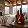 Valtherra Handcrafted Mountain Table Lamp Dark Walnut - Timberustic Table Lamp