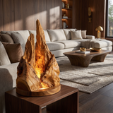 Valtherra Handcrafted Mountain Table Lamp Teak - Timberustic Table Lamp