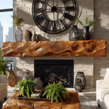 Valtreon Carved Solid Wood Fireplace Mantel Shelf - Timberustic Fireplace Mantel Shelf