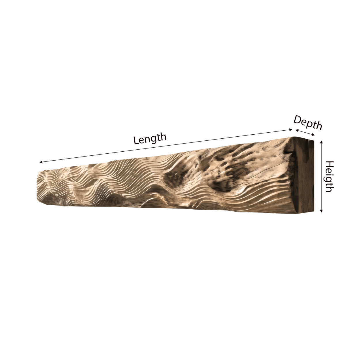 Valtreon Carved Solid Wood Fireplace Mantel Shelf - Timberustic Fireplace Mantel Shelf