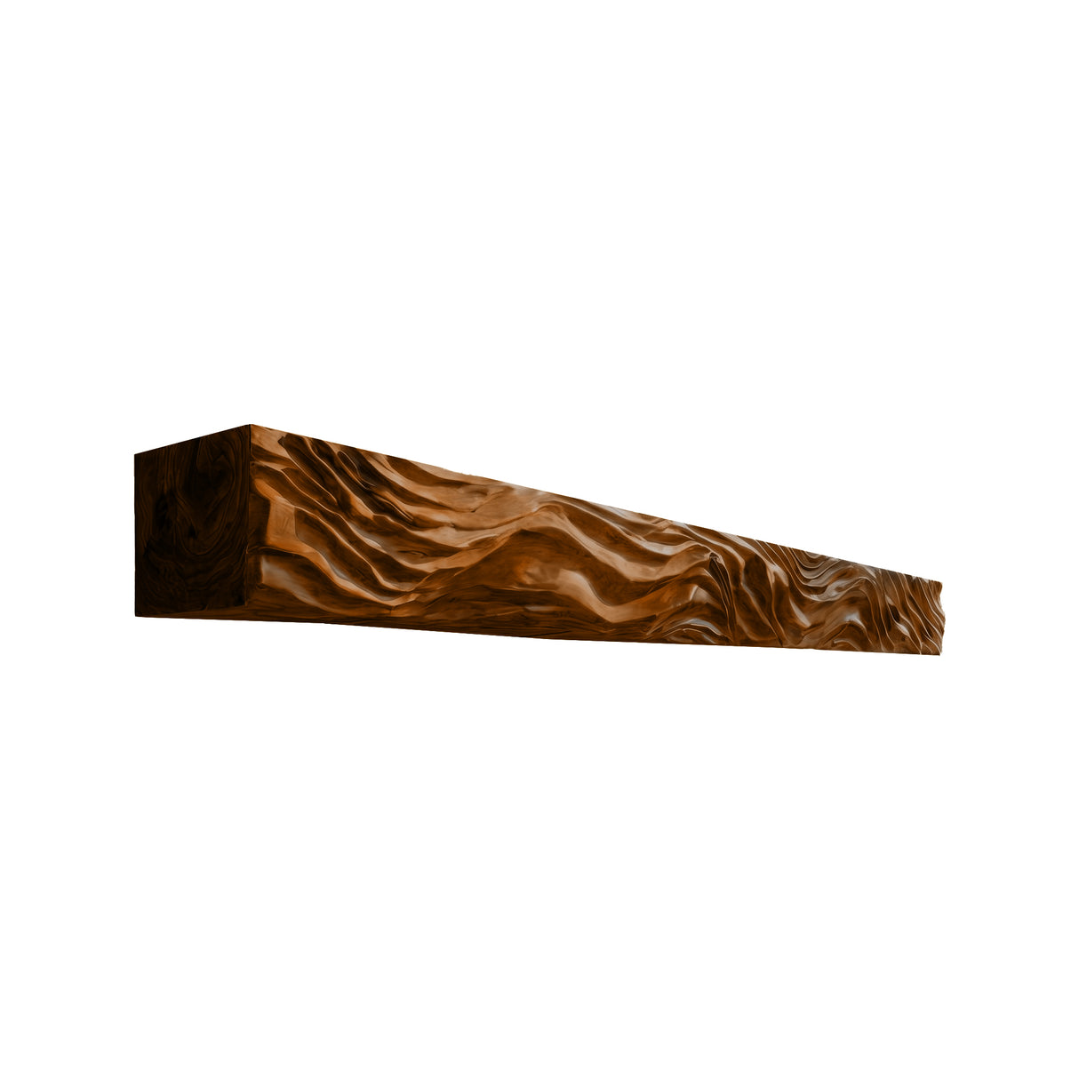 Valtrevia Sculpted Solid Wood Fireplace Mantel Shelf Brown - Timberustic Fireplace Mantel Shelf